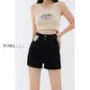 Shorts de Mezclilla Elástica Negros para Mujer, de Tiro Alto, Verano, Tallas Grandes, Petite, Adelgazantes, Figura de Pera, Hot Pants de Corte A