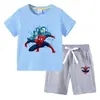 2026 Camiseta Infantil Masculina Verão Novo Estilo Manga Curta Roupa Infantil Estilo Coreano Algodão Calça Curta Feminina Conjunto de Duas Peças
