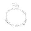 Pulsera de Doble Capa con Cuentas Redondas de Mariposa Estrellada para Mujer, Lujo Ligero, Nicho, Gama Alta, Versátil, Regalo, Joyería de Mano, Una Pieza, Dropshipping