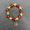 Europa y Estados Unidos Pulsera Caliente Navideña Transfronteriza Pulsera Festiva de Papá Noel Pulsera de Copo de Nieve Campana Alce Pulsera Elástica