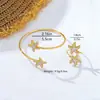Set de 2 Piezas Estilo Europeo y Americano Estrella de Mar Dorada Vacaciones en la Playa Pulsera y Anillo Versátiles de Personalidad con un Toque de Lujo