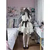 Vestido de Muñeca con Cuello de Lunares, Estilo Pequeño, Suave y Dulce, Vestido de Verano Estilo Francés, Ajustado, Línea A, con Mangas Abullonadas