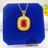 Nuevo Colgante para Mujer Chapado en Oro Latón con Piedra Roja y Colgante de Diamante Colgante Rojo Púrpura Ventas Directas de Fábrica Venta al por Mayor de Joyería