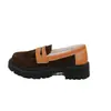 Zapatos de Moda de Talla Grande Transfronterizos 2024 Estilo Nuevo de Primavera y Otoño Europeo y Americano Bloques de Color Tacón Grueso Suela Gruesa Punta Redonda Mocasines para Mujer