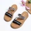 Zapatos de Verano para Mujer con Pedrería, Sandalias de Dos Vías de Moda, Pantuflas de Mujer para Verano, Calzado para Exteriores, Sandalias de Suela Gruesa