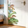 Adesivos de Parede de Dinossauro Fofo de Desenho Animado Novos Transfronteiriços para Decoração de Jardim de Infância e Quarto de Crianças, Pinturas Decorativas Autoadesivas Removíveis