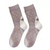 Calcetines de mujer sin costuras hasta la mitad de la pantorrilla, nuevo estilo otoño/invierno, con un lindo diseño de gato en el talón, de textura suave y esponjosa, perfectos para combinar con sandalias Birkenstock
