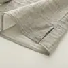 Venta Directa de Fábrica Estilo Japonés Sencillo Cuello de Lingote Camisa sin Mangas de Algodón Puro para Mujer Camisa de Manga Corta de Hilo de Algodón de Doble Capa para Mujer