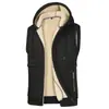 {Transfronterizo} Chaleco de Estilo Nuevo Forrado de Polar Hecho de Lana y Lana de Cordero con Capucha, Sin Mangas, Chaqueta de Corte Holgado