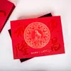 Caja de Regalo Roja Personalizada con Tapa y Base, Caja de Empaque Coleccionable, Caja de Regalo Navideño Estampada en Oro, Hecha por Encargo en Fábrica de Hangzhou
