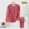 Conjunto de Roupa Íntima Térmica Outono/Inverno para Mulheres de Meia-Idade e Idosas, Tops e Calças Térmicas Engrossadas para Mães