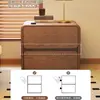 Mesita de noche madera maciza hogar dormitorio 2025 nuevo pequeño vintage estilo crema moderno minimalista armario de almacenamiento de noche