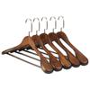 Percha de madera maciza para ropa de hotel, con hombros anchos, para dormitorio, venta al por mayor, sin dejar rastro