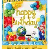 Traje de globos de cumpleaños transfronterizo para niños, decoración de tela para pared de fondo de fiesta de un año, suministros, accesorios para fotos, niños y niñas