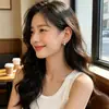 Pendientes Retro Europeos y Americanos de Tendencia en Xiaohongshu para Mujer, Pendientes de Lujo de Nicho con Circonita, Accesorios para Orejas Modernos y Únicos