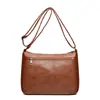 Bolso de Mujer de Comercio Exterior 2025 Nuevo Modelo Piel Suave Bolso para Mujer de Mediana Edad Moda Simple Elegante Bolso de Hombro Cruzado Bolso para Mamá de Dama