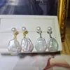 Pendientes de Perla Zhuji para Mujer Aguja de Plata S925 Perla Natural de Agua Dulce Barroca con Forma Especial Pendientes de Botón Perla Irregular Personalidad Mujer