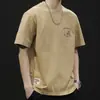 Camiseta de manga corta transfronteriza de peso pesado para hombre, corte holgado, talla grande, marca de moda, nuevo estilo verano 2026, ropa de algodón puro para hombre