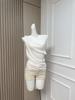 Top de Hombros Caídos de Alta Gama Estilo Francés para Mujer, Nuevo Diseño de Verano con Camiseta Única de un Hombro y Manga Corta