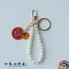 Bolsa de Corrente com Pérolas de Liga Decoração Pingente Mochila de Estudante Chaveiro Charme Caqui Boa Sorte Pingente Pequeno