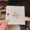 Set de Cobre Bañado en Oro Real con Circonita Anillo Estrella Gato Ojo Coreano Diseño Femenino Sentido Simple Abierto Mayoreo