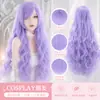Amazon Novas Perucas Europeias e Americanas Halloween Role-Playing Cosplay Cabelo Longo Cacheado Ondulado de Água Cobertores de Cabeça