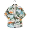 Camisa de Flores Harajuku Literaria de Manga Corta para Vacaciones de Verano en la Playa Tailandia Yunnan Festival de Salpicaduras de Agua Mismo Estilo para Hombres y Mujeres Hawái
