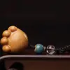 Chaveiro de Gatinho com Garra de Madeira de Sândalo para Carro Pingente Fofo de Celular para Meninas Pingente Criativo de Joia DIY