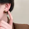 Pendientes Colgantes Redondos de Resina Aguja Plateada, Estilo Vintage Maillard, Pendientes de Personalidad Versátiles, Pendientes Ligeros de Lujo de Alta Gama para Mujer