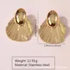 Brincos de Tarraxa de Aço Inoxidável Banhados a Ouro em Alta Venda Brincos de Folha de Aço Inoxidável Personalizados Brincos de Folha Banhados a Ouro da Moda de Luxo Leve
