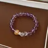 Pulsera de Cuentas de Fluorita Cristalina y Circonita Moda Lujo Ligero Pulsera de Gama Alta Temperamento de Nicho Joyería Versátil Venta al por Mayor