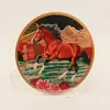 Medalla Conmemorativa del Año del Caballo Relieve en Color Moneda de Año Nuevo Moneda Conmemorativa del Zodiaco del Año del Caballo Regalo de Evento Regalo Casual