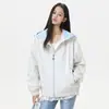 Jaqueta Chuanyang Retro Americano Color Block com Capuz para Homens e Mulheres Primavera Tendência Marca Casal Solta Versátil Casual Roupa Exterior
