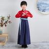 Disfraz antiguo de Hanfu para niños, disfraz de Guoxue para niñas, disfraz de actuación de la regla del discípulo del sutra de tres caracteres para niños, disfraz de actuación de niño con falda y libro