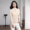 Base Cuello Alto Simulado Tejido Otoño e Invierno Nuevo Estilo Suéter Tejido Calado Suéter Chica Picante Diseño Sensorial Suéter Top