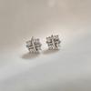 Pendientes de circonita cruzada para mujer, ligeros, de lujo, de Corea del Sur, sencillos y compactos, con diamantes en forma de cruz, primavera 2025, nueva moda.