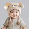 Gorro para bebé para otoño e invierno, lindo accesorio para la cabeza unisex para bebés, pequeño gorro de felpa de lana con protección para las orejas, cálido y grueso
