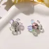 Brincos de Cristal Transparente em Cubo Coloridos com Flor de Strass para Mulheres, Broches, Acessórios para Chapéu, Acessórios para Fivela de Sapato