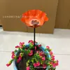 Novo Espeto de Flor de Metal Feito à Mão Alimentador de Pássaros de Flor de Metal Artesanal para Jardim