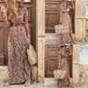 2020Ebay Aliexpress Wish Mais Vendido Vestido Floral Feminino da Moda Estilo Boêmio Decote V