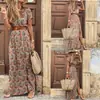 2020EBAY AliExpress WISH Venda Quente Moda Feminina Estilo Boêmio Vestido Floral Decote V