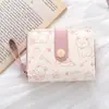Porta-moedas Feminino Estilo Japonês Gatinho Simples e Fofo Carteira Curta Multifuncional Porta-cartões