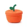 Cesta de Cuerda de Algodón Moderna y Vibrante para Snacks y Artículos Varios, Mini Cesta de Almacenamiento Decorativa con Tapa
