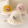 Gorros Infantiles para Otoño e Invierno, Gorros de Pescador de Felpa para Bebés, Gorros de Princesa Lindos y Adorables, Sombreros de Cubo Cálidos para Niñas y Niños Pequeños
