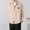 Camisa de Trabajo Casual de Pana Holgada de Moda Retro Estilo Japonés para Hombre, Top de Manga Larga Casual para Pareja