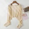 Cardigan de Tricô Tencel de Verão com Proteção Solar para Mulheres, para usar sobre vestidos tipo camisola, xales, bolerinhos, camisas de ar condicionado, finos
