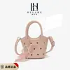 Nova bolsa de balde de bolinhas para o verão, bolsa de menina estilo coreano com acessórios de pérola e renda, bolsa transversal para pais e filhos, moderna