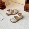 Faixa de Cabeça de Tricô Estilo Coreano Sandálias Vazadas de Verão 2025 Novidades para Bebês e Crianças Pequenas Andador Sapatos de Praia Princesa