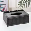 Caja de Pañuelos de Papel de Cuero Hotel Hogar Sala de Estar Control Remoto Caja de Almacenamiento Multifuncional Hotel B&B Personalización