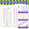 Collar exclusivo de Carnaval transfronterizo Púrpura Oro Verde adecuado para fiesta de joyería de Carnaval cadena de cuentas de plástico galvanizado